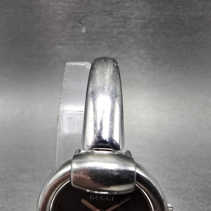 Gucci 1400L Watch Women 26mm Black Dial Silver Tone Round New Battery Swiss Made4