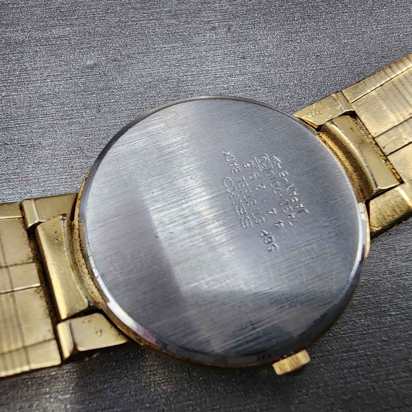 Seiko Watch Men 32mm White Dial Gold Tone Mesh Band READ!! 74307010 New Battery9