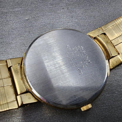 Seiko Watch Men 32mm White Dial Gold Tone Mesh Band READ!! 74307010 New Battery9
