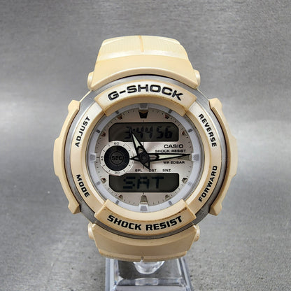 Casio GShock G300LV Watch Men 45mm White Analog Digital Alarm Chrono New Batt0