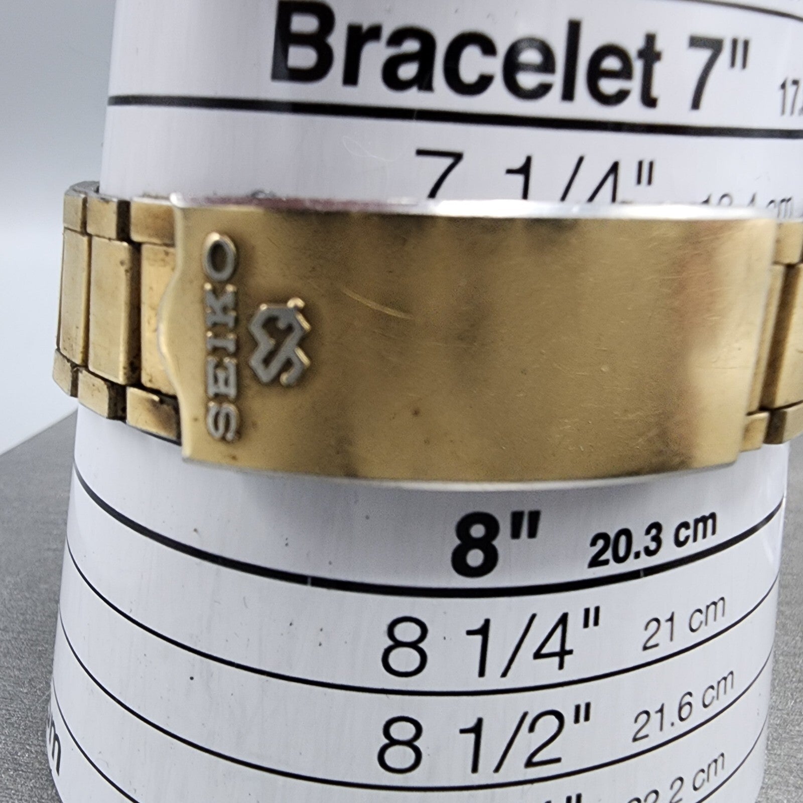 Seiko SQ Watch Men 36mm Gold Dial Gold Tone Rectangle Daydate 43365019 PARTS11