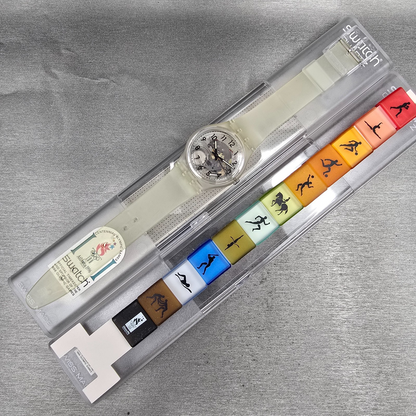 Swatch Olympic Sport Edition Watch Men 34mm Transparent GK209ST New Battery NOS17