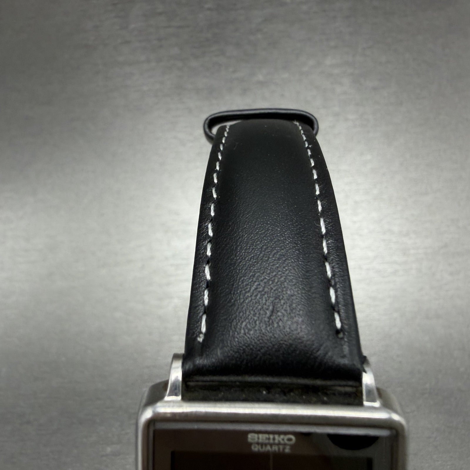 Seiko Watch Men 28mm Black Dial Silver Tone Square Vintage 7820-5410 New Battery4