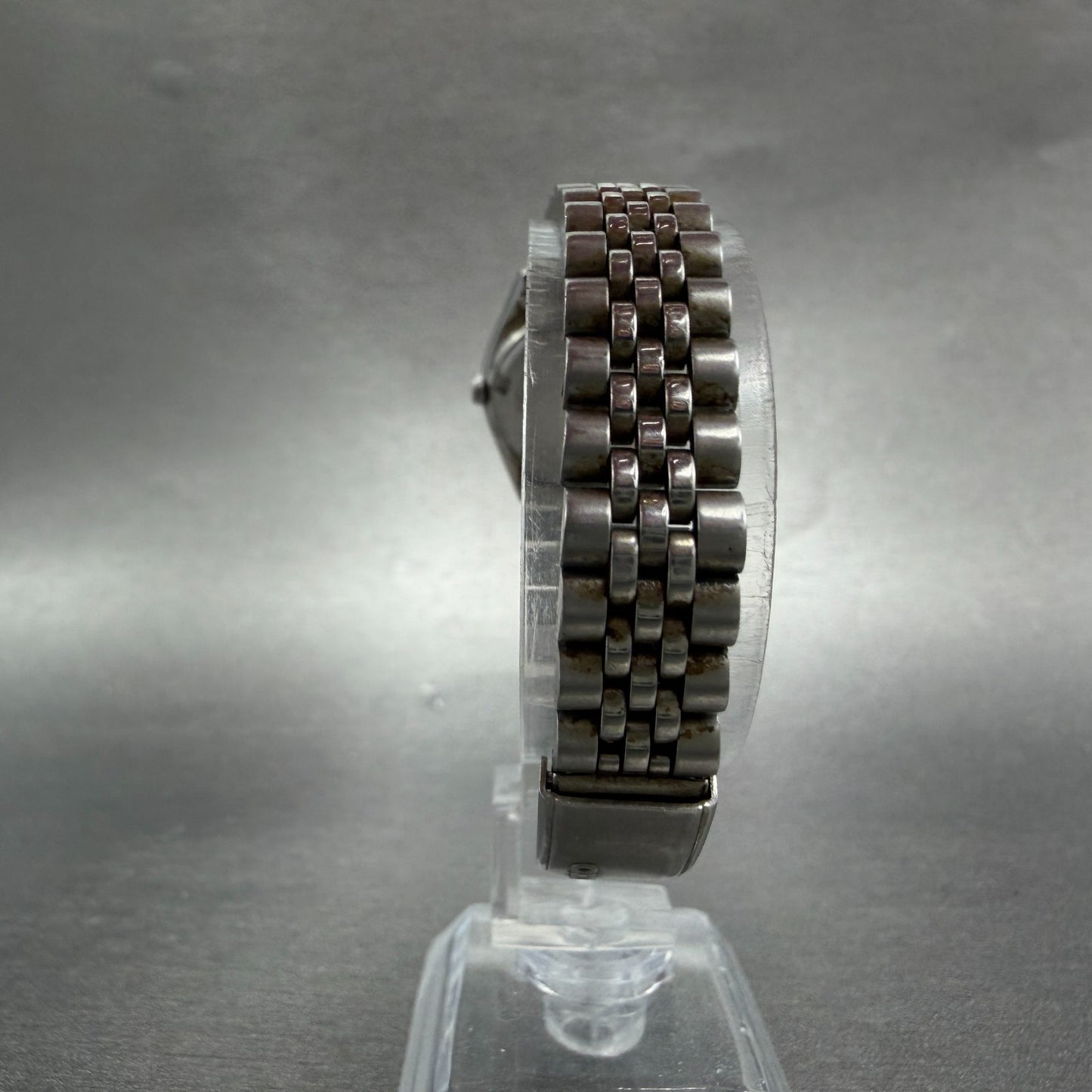 Seiko Watch Women 24mm Black Tone Silver Tone Daydate Round 7N83-0041 New Batter7