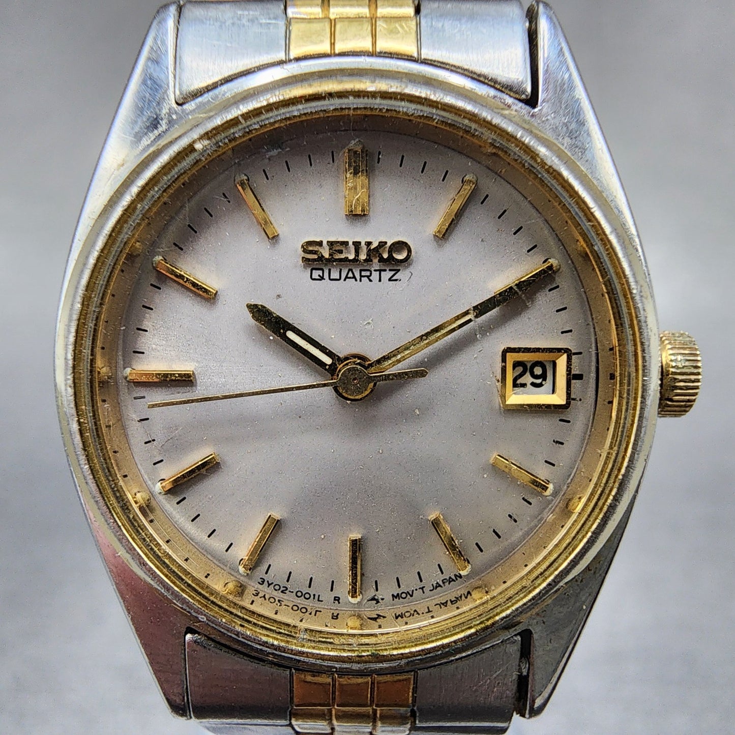 Seiko Watch Women 24mm Silver Dial Two Tone Daydate Round 3Y030010 New batt1