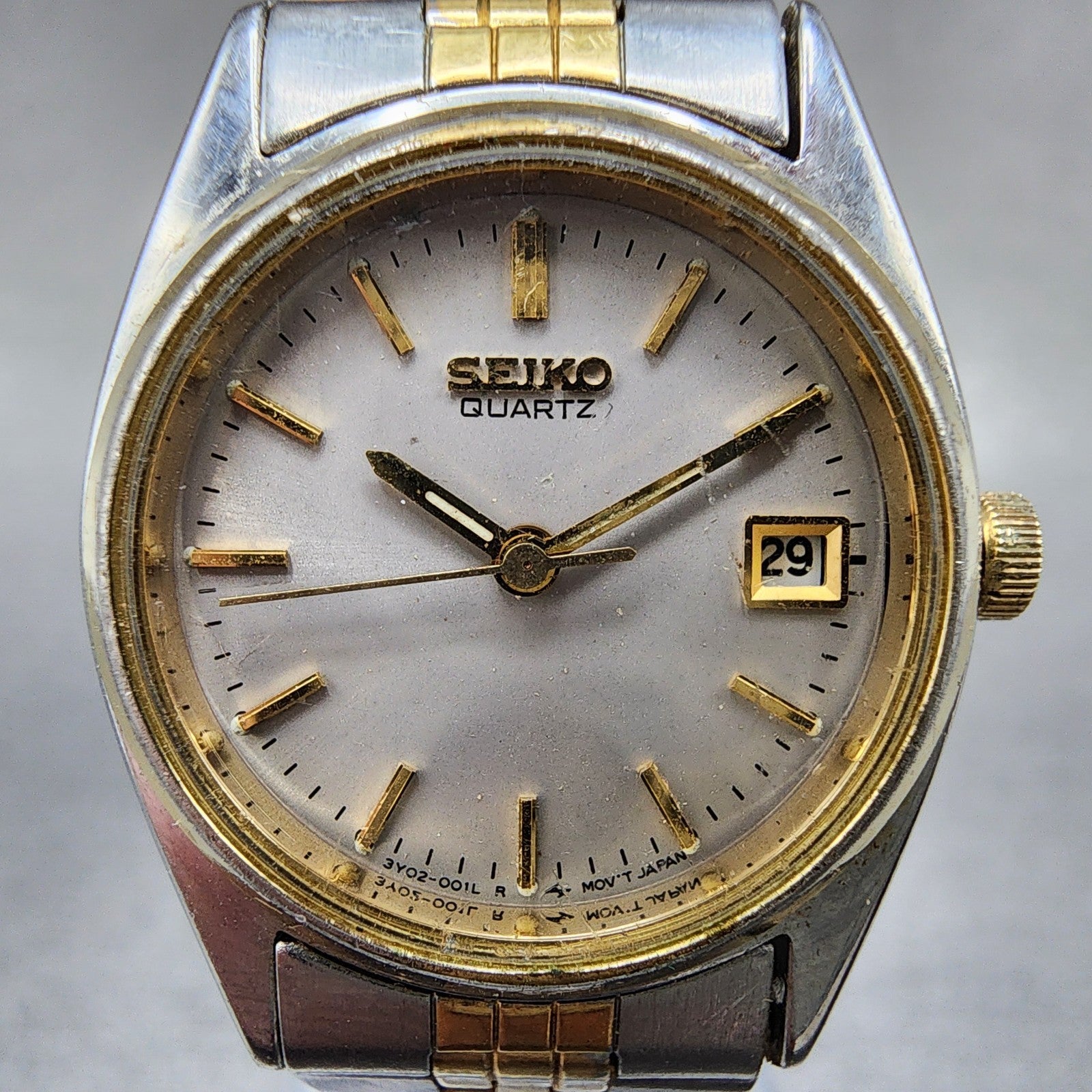 Seiko Watch Women 24mm Silver Dial Two Tone Daydate Round 3Y030010 New batt1