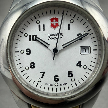 Swiss Army Peak Watch Women 30mm White Dial Two Tone Date Round Victorinox PARTS2