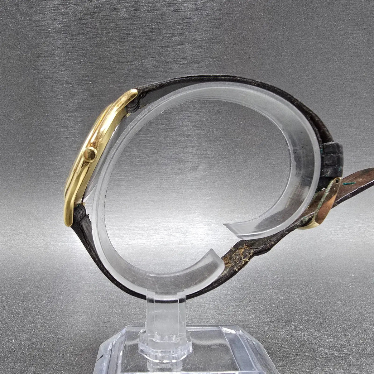 Seiko Watch Men 33mm Gold Dial Gold Tone Round 2620-0039 2620 Movement PARTS7