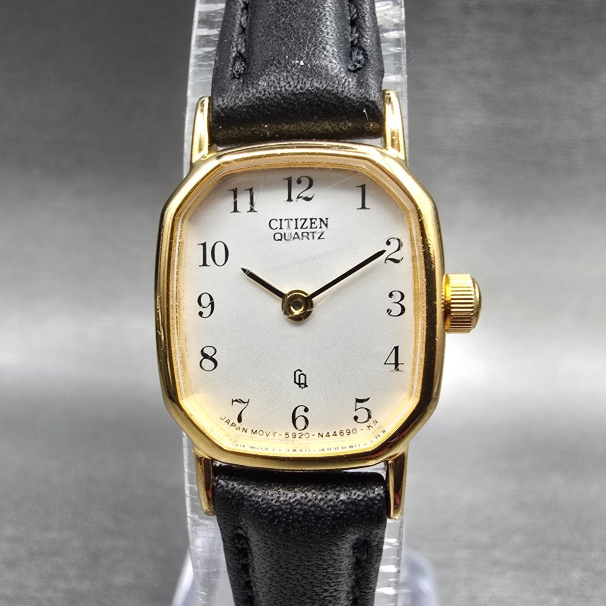 Citizen CQ Watch Women 17mm White Dial Gold Tone Rectangle 5920-S49810 New Batt30