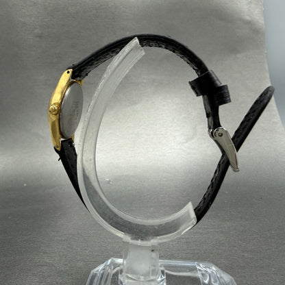 Seiko Watch Women 21mm Black Dial Gold Tone Round 1N01-0E19 New Battery Vintage17