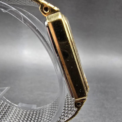 Seiko Tank Watch Unisex 22mm Gold Dial Gold Tone Rectangle E029-5450 PARTS4