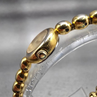 Seiko Watch Women 14mm Champagne Dial Gold Tone Round 1E20-0079 New Battery VTG2