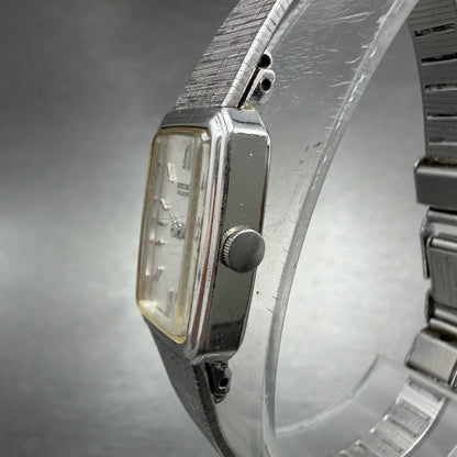 Seiko Watch Women 13mm Silver Dial Silver Tone Rectangle 1320-5779 New Battery2