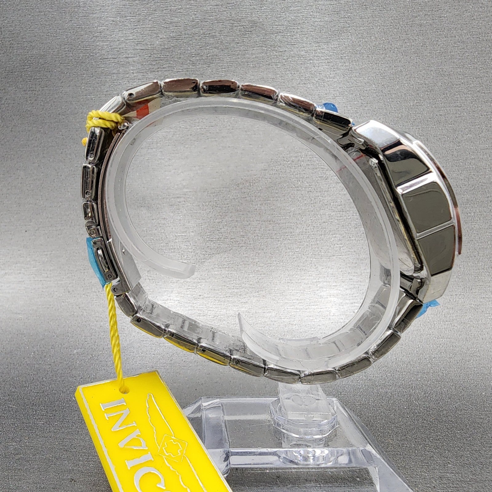 Invicta Lupah Watch Women 26mm Yellow Dial Silver Tone Rectangle 24115 New Batt8