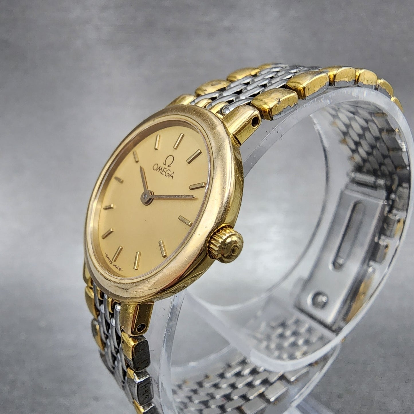 Omega De Ville Watch Women 22mm Gold Dial Two Tone 795.0897.2 Warranty Card PART3
