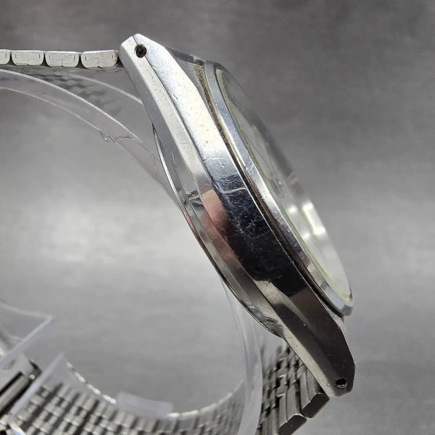 Citizen CQ Watch Men 35mm Silver Dial Silver Tone Daydate Round 4-211138 PARTS5