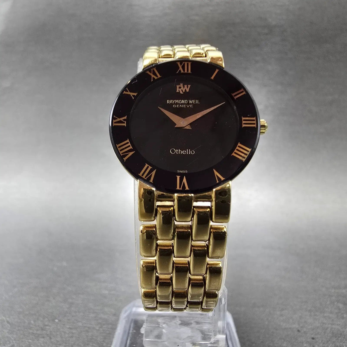 Raymond Weil Othello Watch Women 24mm Black Dial Gold Plated 157 New Battery5