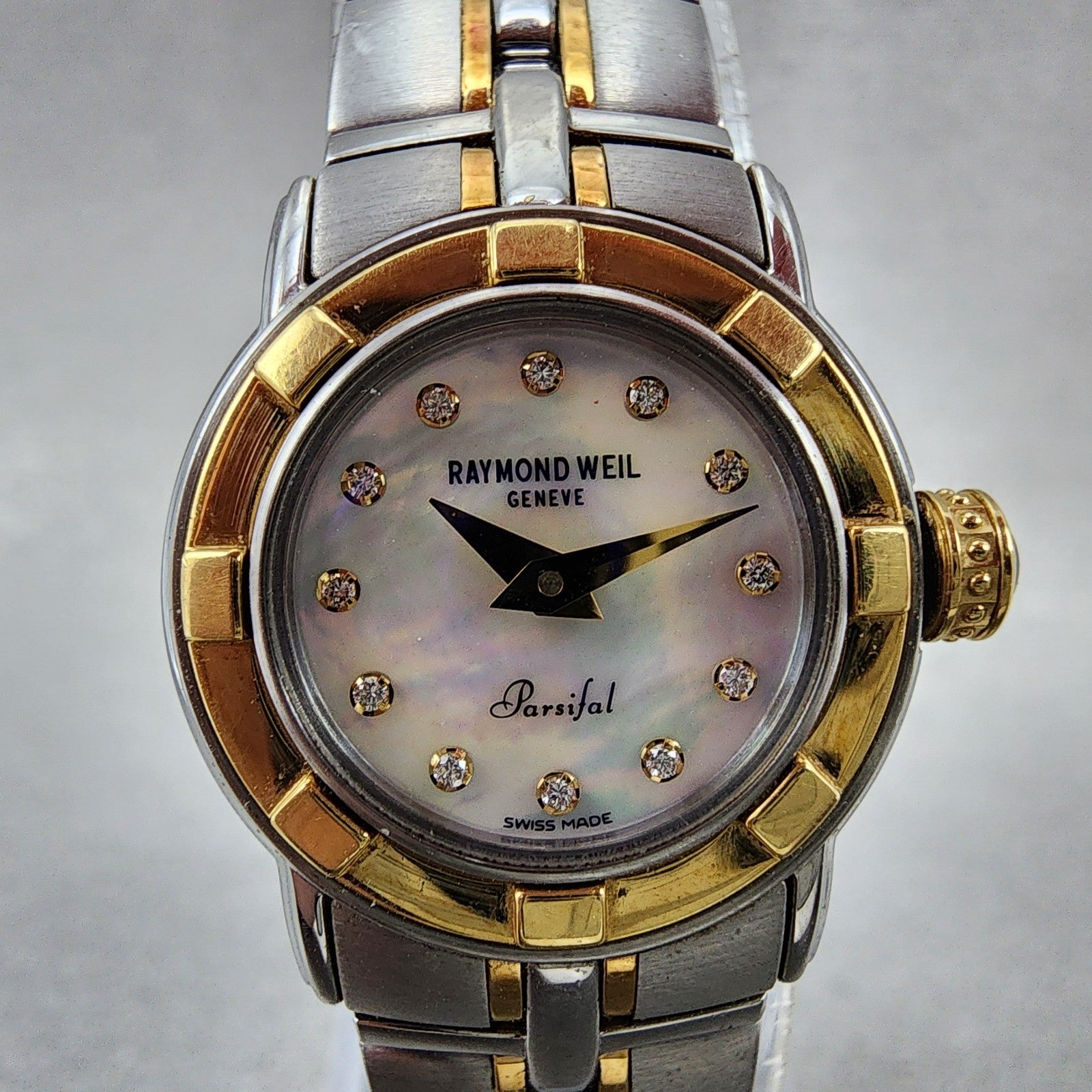 Raymond Weil Parsifal Watch Women 23mm MOP Dial Two Tone 9640 New Battery1