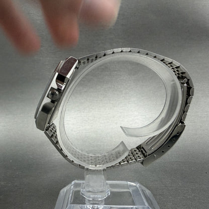 Seiko Chronos Watch Men 32mm Silver Dial Silver Tone Daydate 7433-5010 PARTS7