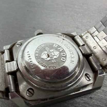 Rado Diastar Watch Men 30mm Silver Dial Tungsten Case Date Rectangle New Battery9