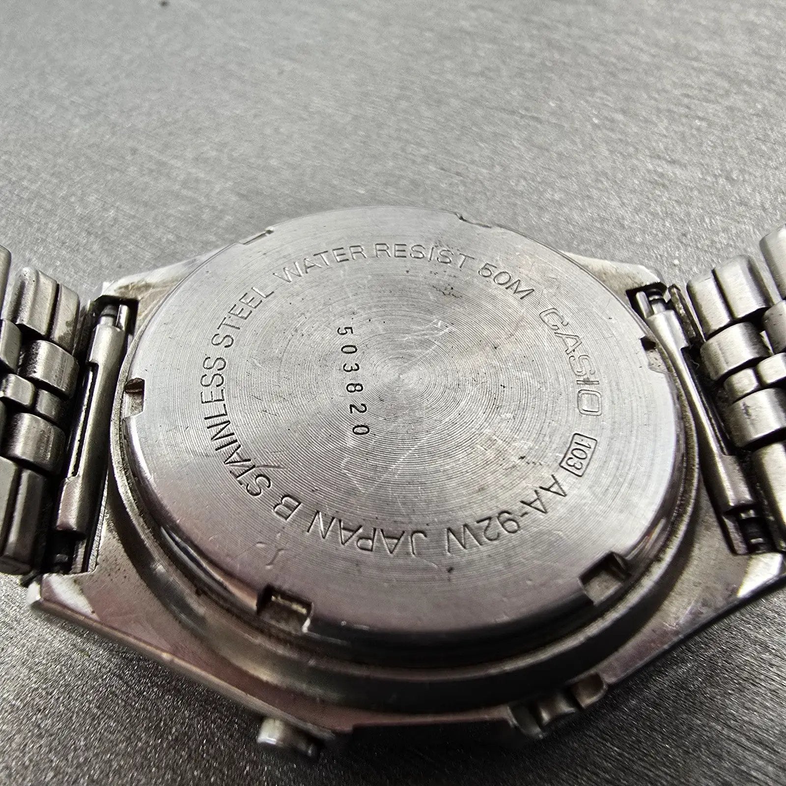 Casio AA-92W Thunder Watch Men 35mm Digital Silver  Alarm Chrono READ!!!!! PARTS10