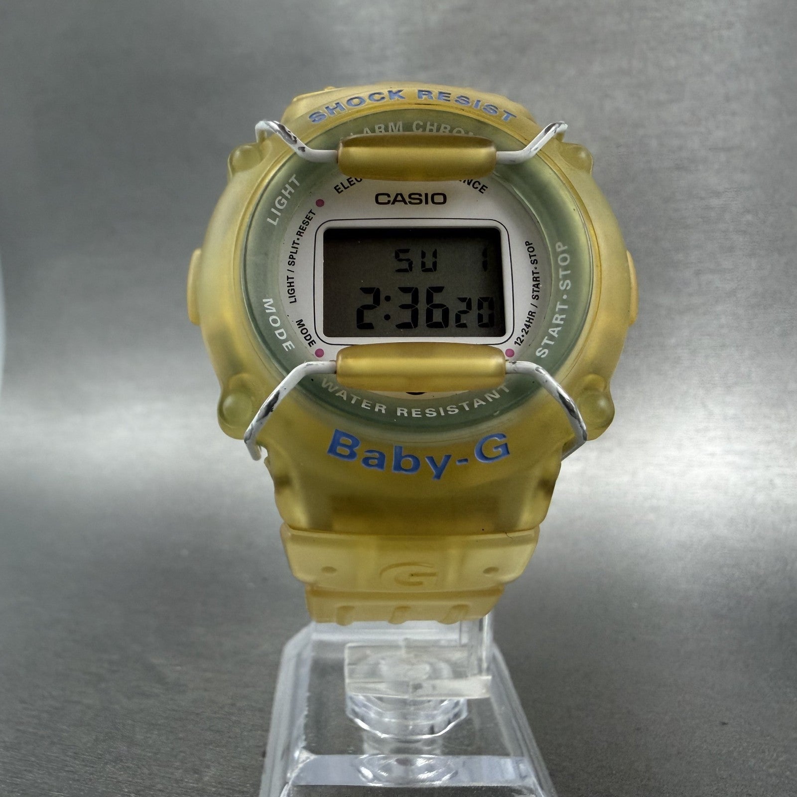 Casio baby G Watch Women 41mm Digital White Dial Clear Case Round BG301 New Batt5