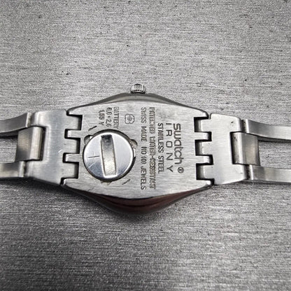 Swatch Irony FRIVOLE Watch Women 24mm Black Dial Silver Round YSS112G New Batt10
