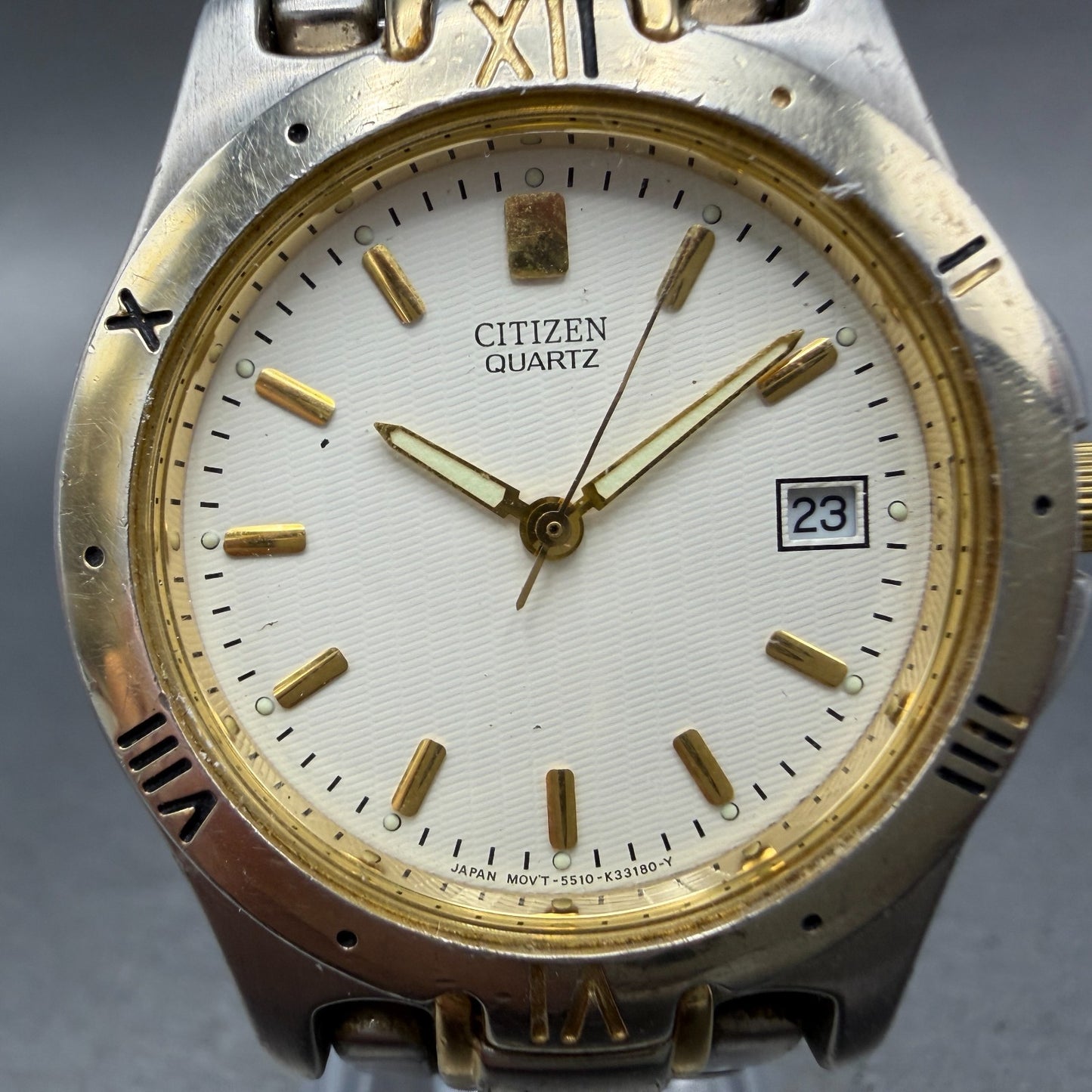 Citizen Watch Men 36mm Cream Dial Two Tone Date Round 5510-K09915 PARTS2