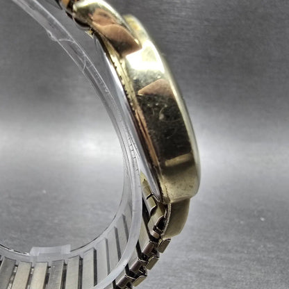 Timex Indiglo Watch Men 35mm Cream Dial Gold Tone Round Bracelet New Battery3