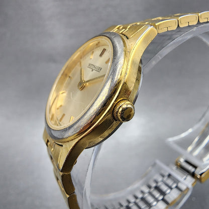 Wittnauer Watch Women 24mm Champagne Dial Gold Tone Round 8071 0762 New Battery2