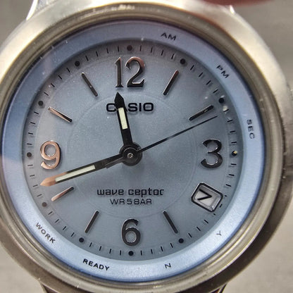 Casio Waveceptor Watch Women 34mm Blue Dial Steel Date Round LWQ-120 Runs2