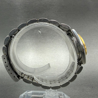 Seiko Watch Women 24mm White Dial Two Tone Date Round 7n82-6001 New Battery VTG8