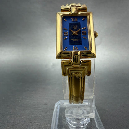 Givenchy Tank Watch Women 17mm Blue Dial Gold Tone Rectangle New Battery5