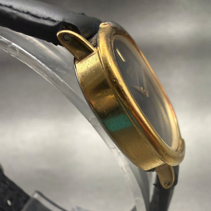 Seiko Watch Women 23mm Black Dial Gold Tone Oval 4700-5039 Vintage New Battery3