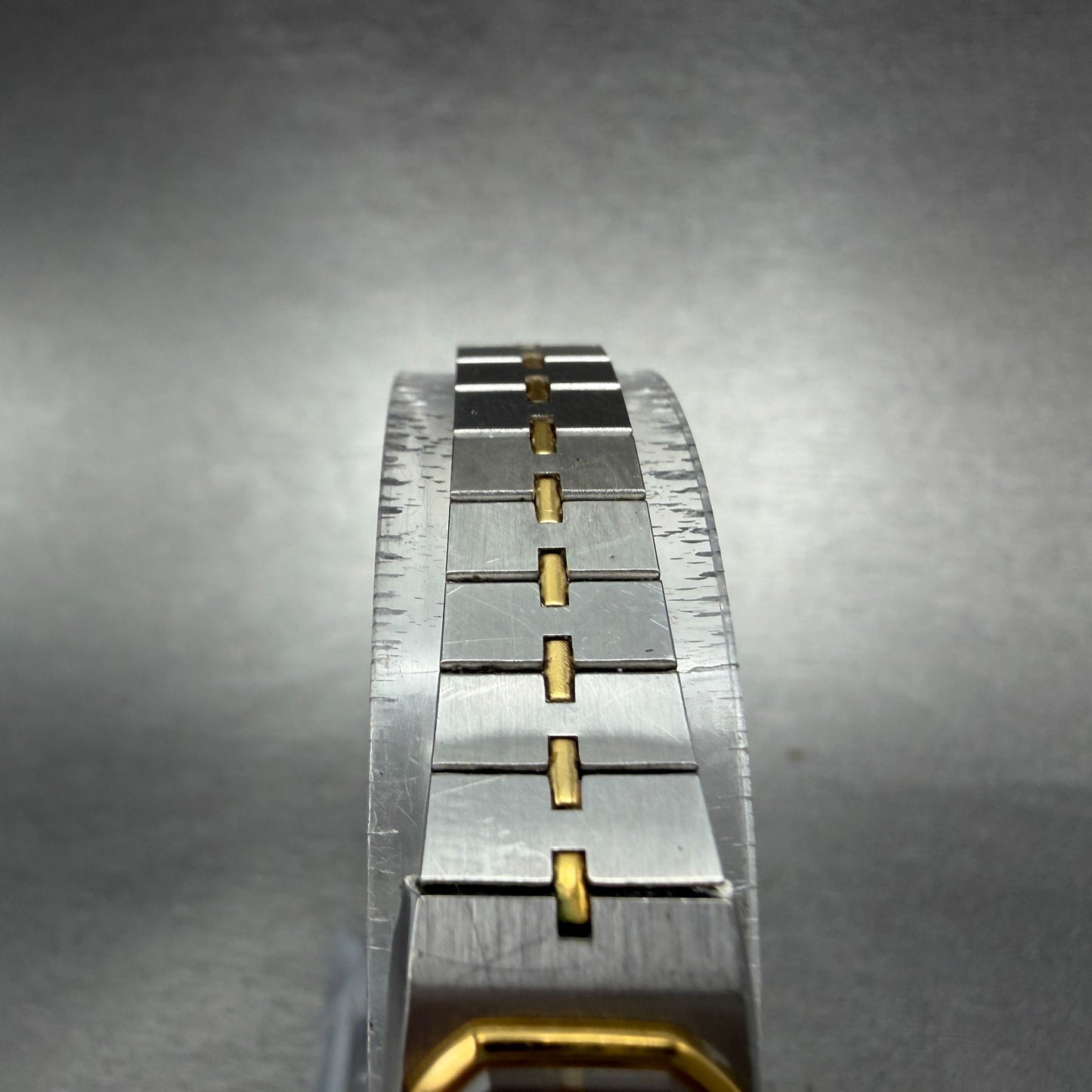 Seiko Tank Watch Women 14mm Silver Dial Two Tone 1320-6029 Rectangle New Batt HJ4