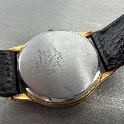 Seiko Dolce Watch Men 32mm Champagne Dial Gold Tone 8N41-6060 New Battery9
