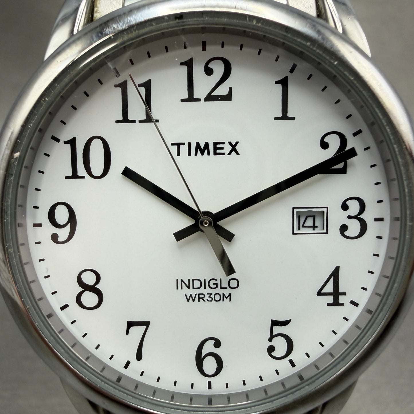 Timex Easy Reader Watch Men 38mm White Dial Silver Tone Date T2H451 New Battery1