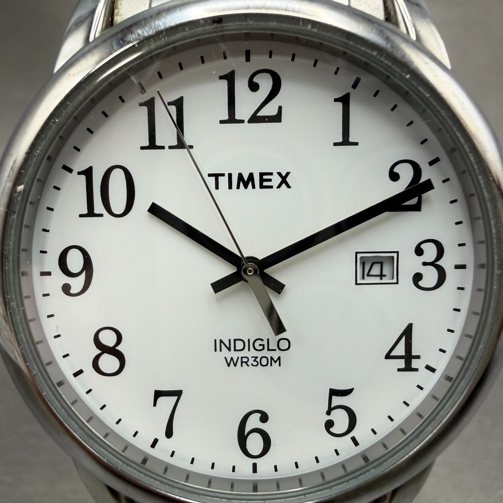 Timex Easy Reader Watch Men 38mm White Dial Silver Tone Date T2H451 New Battery1