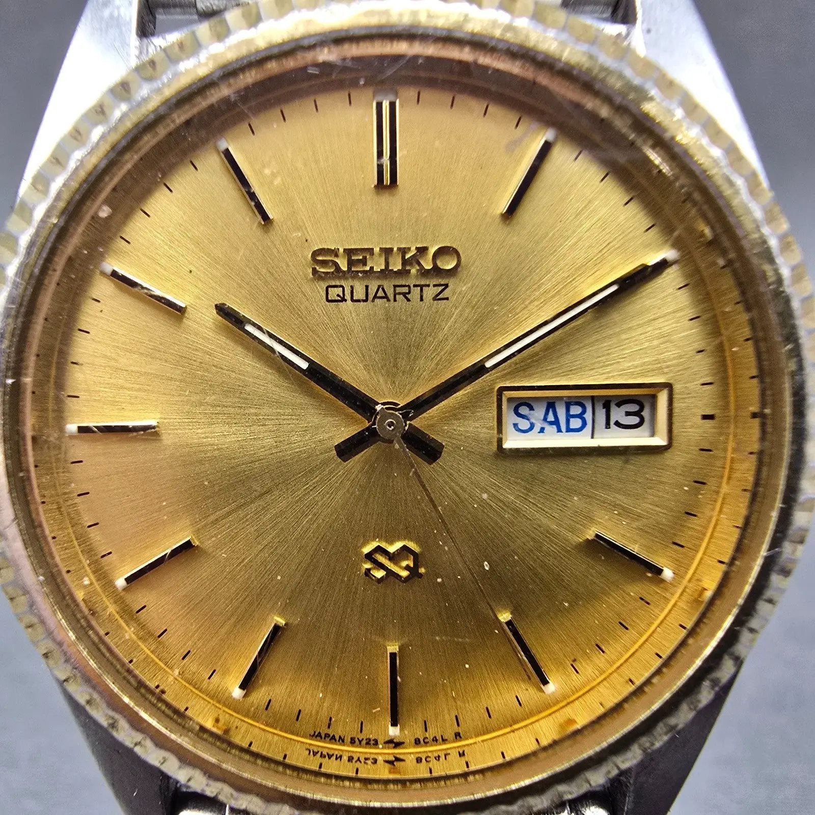 Seiko SQ President Watch Men 36mm Champagne Dial TwoTone Daydate 5Y23-8A60 PARTS3