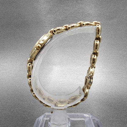 Seiko Tisse Watch Women 20mm White Dial Gold Tone Oval 4n215220 New Battery6
