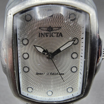 Invicta Lupah Watch Women 29mm Silver Dial Silver Tone Rectangle 15842 New Batt3
