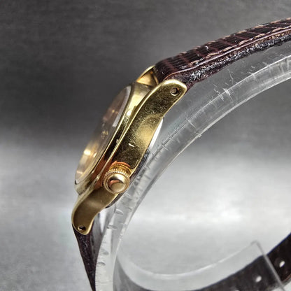 Seiko Watch Women 20mm Gold Dial Gold Tone Round 2Y01-0A10 New Battery Vintage2