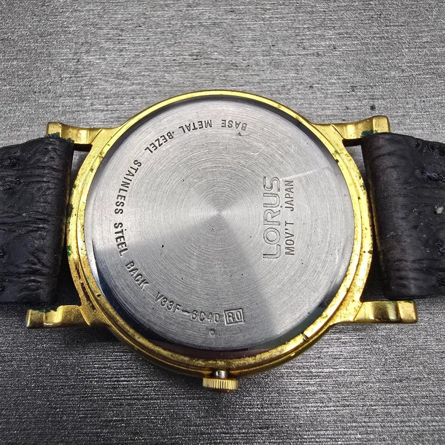 Lorus Mickey Mouse Watch Men 33mm Blue Dial Gold Sun Moon V33F-6C40 New Battery10