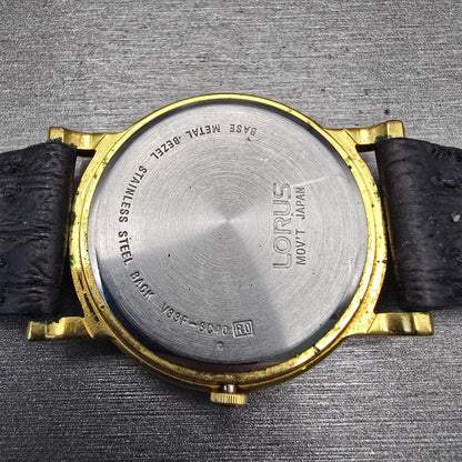 Lorus Mickey Mouse Watch Men 33mm Blue Dial Gold Sun Moon V33F-6C40 New Battery10