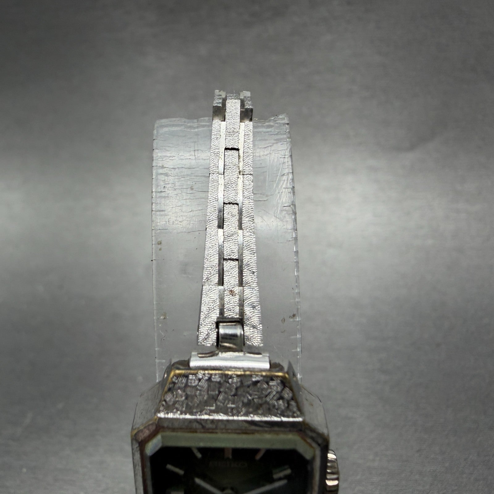 Seiko Special Tank Watch Women 18mm Green Dial Silver Tone Manual 1140-3170 Runs4