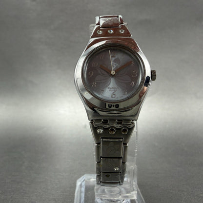 Swatch irony Flower Box Watch Women 25mm Blue Dial Silver Tone Round New Battery5