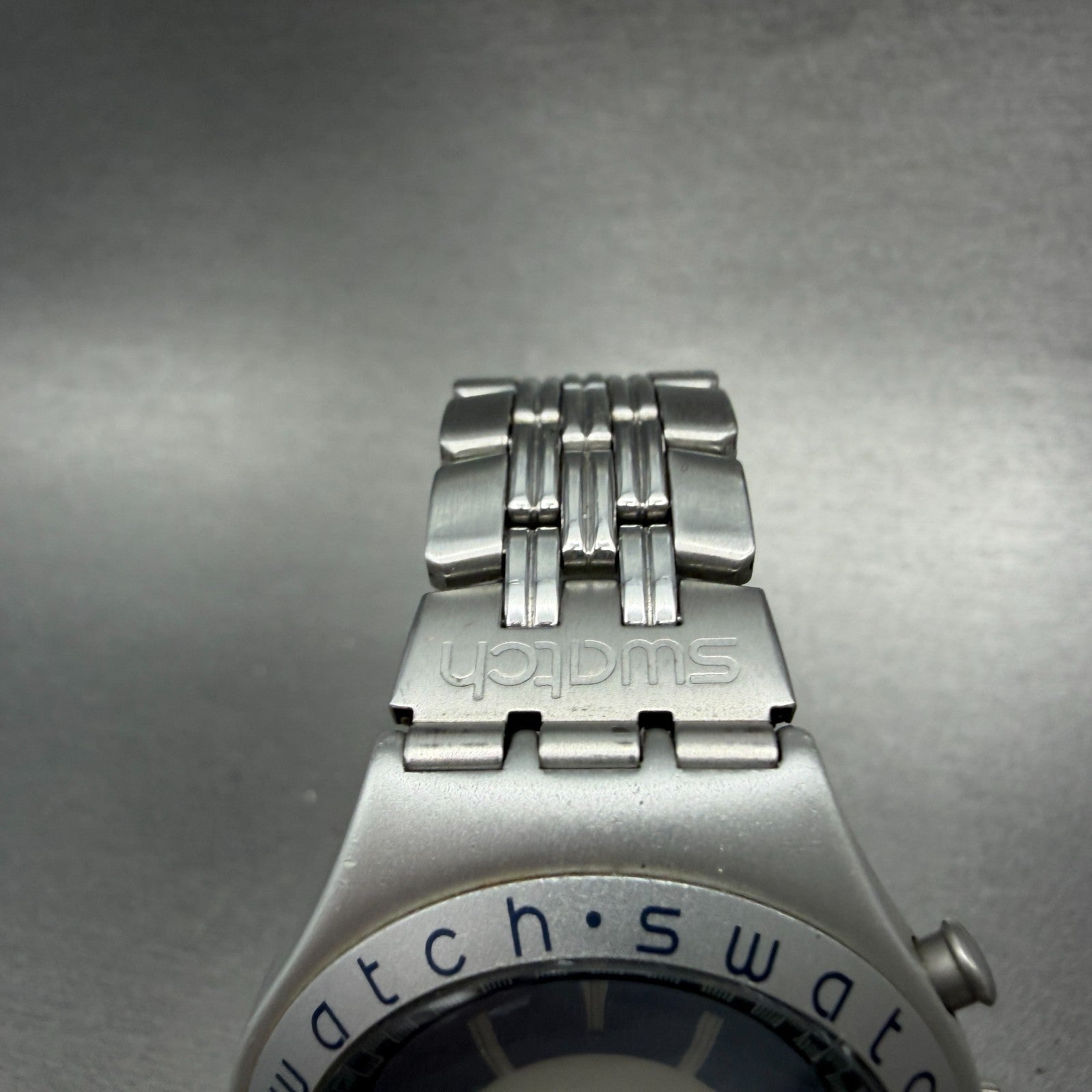 Swatch irony Zebah Watch Unisex 37mm Blue Dial Silver Tone YGS9000 New Battery4