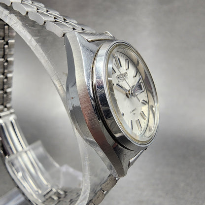 Seiko Automatic Watch Women 25mm White Sial Steel Daydate Round READ!!!! Runs3