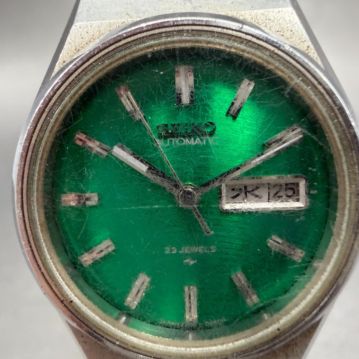 Seiko Automatic Watch Women 26mm Green Dial Steel Daydate 2206-0590 PARTS2