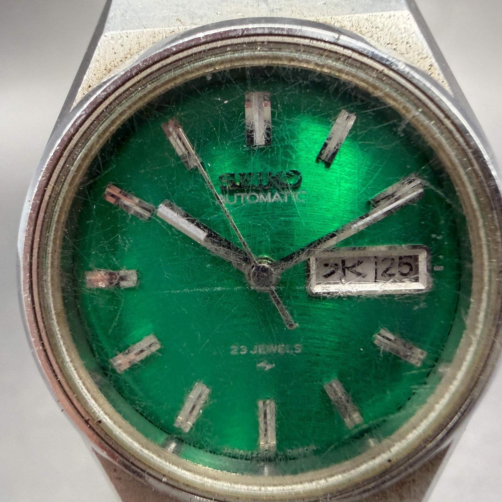 Seiko Automatic Watch Women 26mm Green Dial Steel Daydate 2206-0590 PARTS2